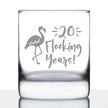 20 Flocking Years - 10 Ounce Rocks Glass