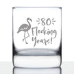 80 Flocking Years - 10 Ounce Rocks Glass