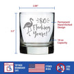 80 Flocking Years - 10 Ounce Rocks Glass