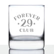 Forever 29 Club - Whiskey Rocks Glass 30th Birthday Gifts for Men & Women Turning 30 - Fun Retro Bday Whisky Drinking Tumbler - 10.25 Oz