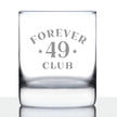 Forever 49 Club - Whiskey Rocks Glass 50th Birthday Gifts for Men & Women Turning 50 - Fun Retro Bday Whisky Drinking Tumbler - 10.25 Oz