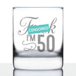 Fuck I'm 50 - Funny 50th Birthday Whiskey Rocks Glass Gifts for Men & Women Turning 50 - Fun Whisky Drinking Tumbler