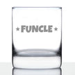 Funcle Whiskey Rocks Glass - Funny Gifts For The Best Uncle - 10.25 Oz Glasses