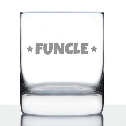 Funcle Whiskey Rocks Glass - Funny Gifts For The Best Uncle - 10.25 Oz Glasses