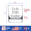 Fun Grandma Whiskey Rocks Glass - Cute Grandparents Themed Gifts or Party Decor for Women - 10.25 Oz