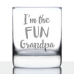 Fun Grandpa - Whiskey Rocks Glass - Fun Gift for Grandfathers - Cute Engraved Glasses for Grandparents - 10.25 oz