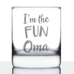 Fun Oma Whiskey Rocks Glass - Cute Grandparents Themed Gifts or Party Décor for Women - 10.25 Oz