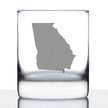 Georgia State Outline Whiskey Rocks Glass - State Themed Drinking Decor and Gifts for Georgian Women & Men - 10.25 Oz Whisky Tumbler Glasses