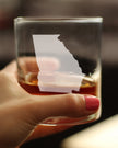 Georgia State Outline Whiskey Rocks Glass - State Themed Drinking Decor and Gifts for Georgian Women & Men - 10.25 Oz Whisky Tumbler Glasses