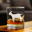 Goat Whiskey Rocks Glass - Cute Funny Farm Animal Themed Decor and Gifts for Goat Lovers - 10.25 Oz