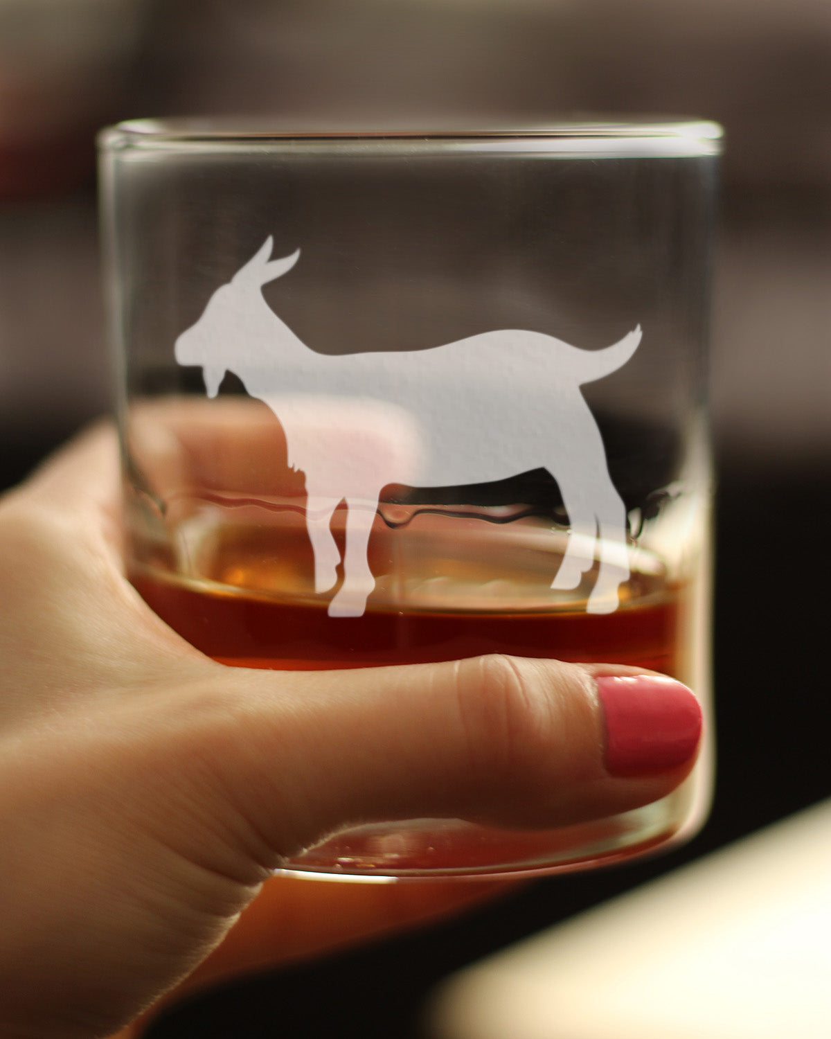 Goat Whiskey Rocks Glass - Cute Funny Farm Animal Themed Decor and Gifts for Goat Lovers - 10.25 Oz
