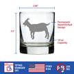 Goat Whiskey Rocks Glass - Cute Funny Farm Animal Themed Decor and Gifts for Goat Lovers - 10.25 Oz