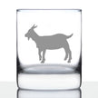 Goat Whiskey Rocks Glass - Cute Funny Farm Animal Themed Decor and Gifts for Goat Lovers - 10.25 Oz