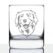 NEW Golden Retriever Happy Face - 10 Ounce Rocks Glass