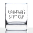 Grandma's Sippy Cup - Unique Whiskey Rocks Glass for Grandmothers - Cute Grandparents Themed Gifts - 10.25 Oz