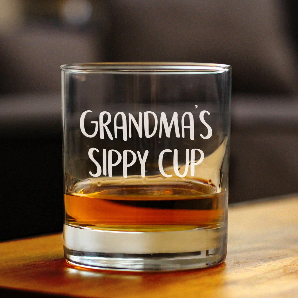 Grandma&#39;s Sippy Cup - Unique Whiskey Rocks Glass for Grandmothers - Cute Grandparents Themed Gifts - 10.25 Oz