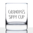 Grandpa's Sippy Cup - Unique Whiskey Rocks Glass for Grandfathers - Cute Grandparents Themed Gifts - 10.25 Oz