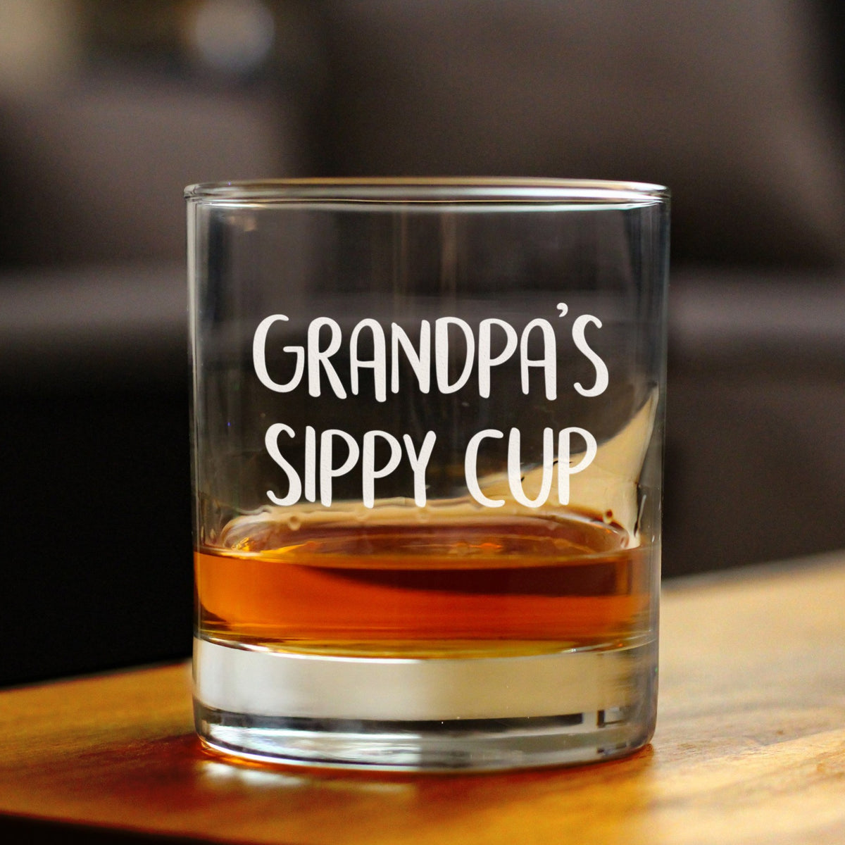 Grandpa&#39;s Sippy Cup - Unique Whiskey Rocks Glass for Grandfathers - Cute Grandparents Themed Gifts - 10.25 Oz