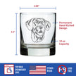 Great Dane Face Whiskey Rocks Glass - Unique Dog Themed Decor and Gifts for Moms & Dads of Great Danes - 10.25 Oz