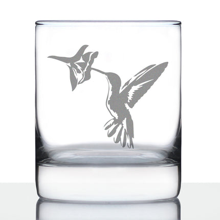 Hummingbird - Whiskey Rocks Glass Gifts - Bird Themed Gifts and Decor for Men & Women - 10.25 Oz Glasses
