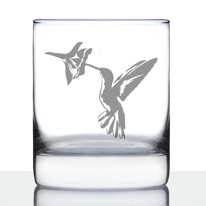 Hummingbird - Whiskey Rocks Glass Gifts - Bird Themed Gifts and Decor for Men & Women - 10.25 Oz Glasses