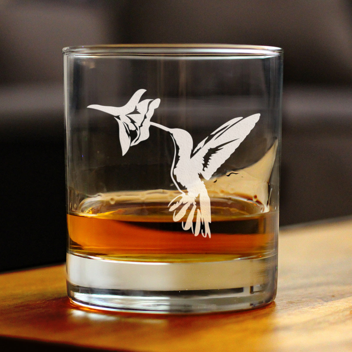 Hummingbird - Whiskey Rocks Glass Gifts - Bird Themed Gifts and Decor for Men & Women - 10.25 Oz Glasses