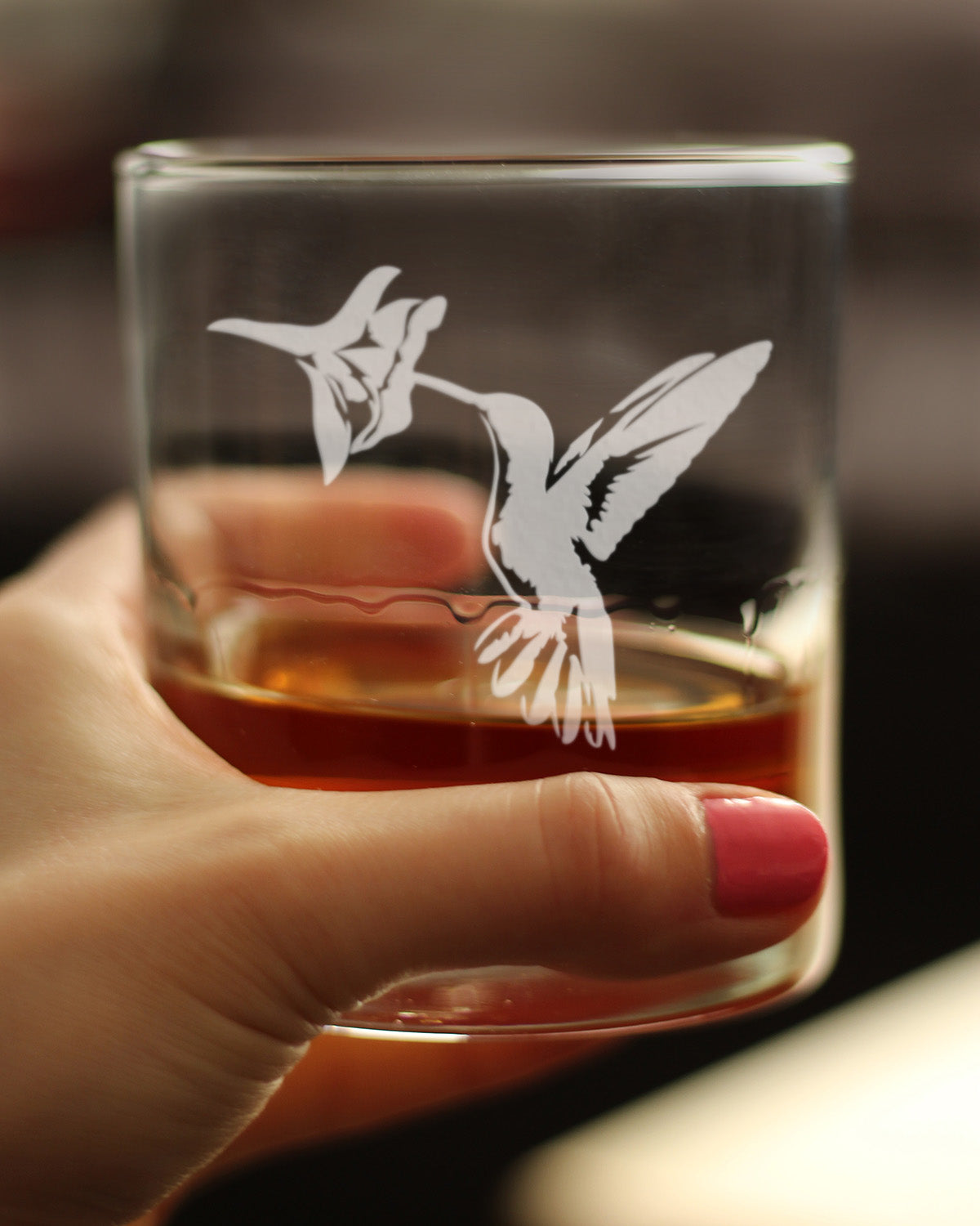 Hummingbird - Whiskey Rocks Glass Gifts - Bird Themed Gifts and Decor for Men &amp; Women - 10.25 Oz Glasses