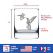 Hummingbird - Whiskey Rocks Glass Gifts - Bird Themed Gifts and Decor for Men & Women - 10.25 Oz Glasses