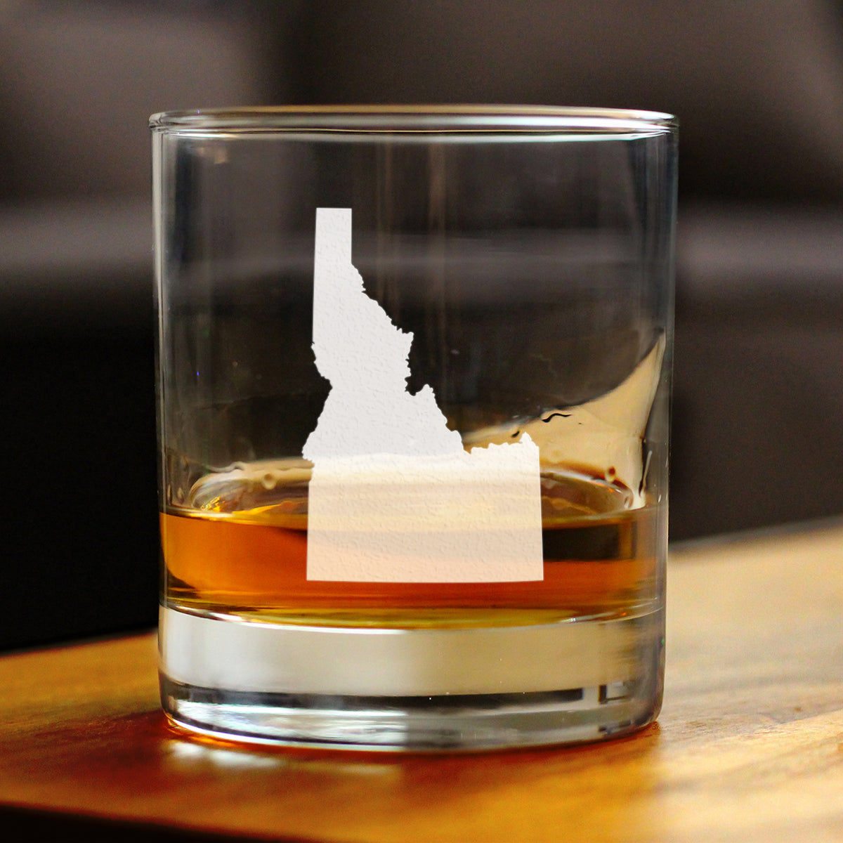 Idaho State Outline Whiskey Rocks Glass - State Themed Drinking Decor and Gifts for Idahoan Women &amp; Men - 10.25 Oz Whisky Tumbler Glasses