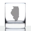 Illinois State Outline Whiskey Rocks Glass - State Themed Drinking Decor and Gifts for Illinoisan Women & Men - 10.25 Oz Whisky Tumbler Glasses