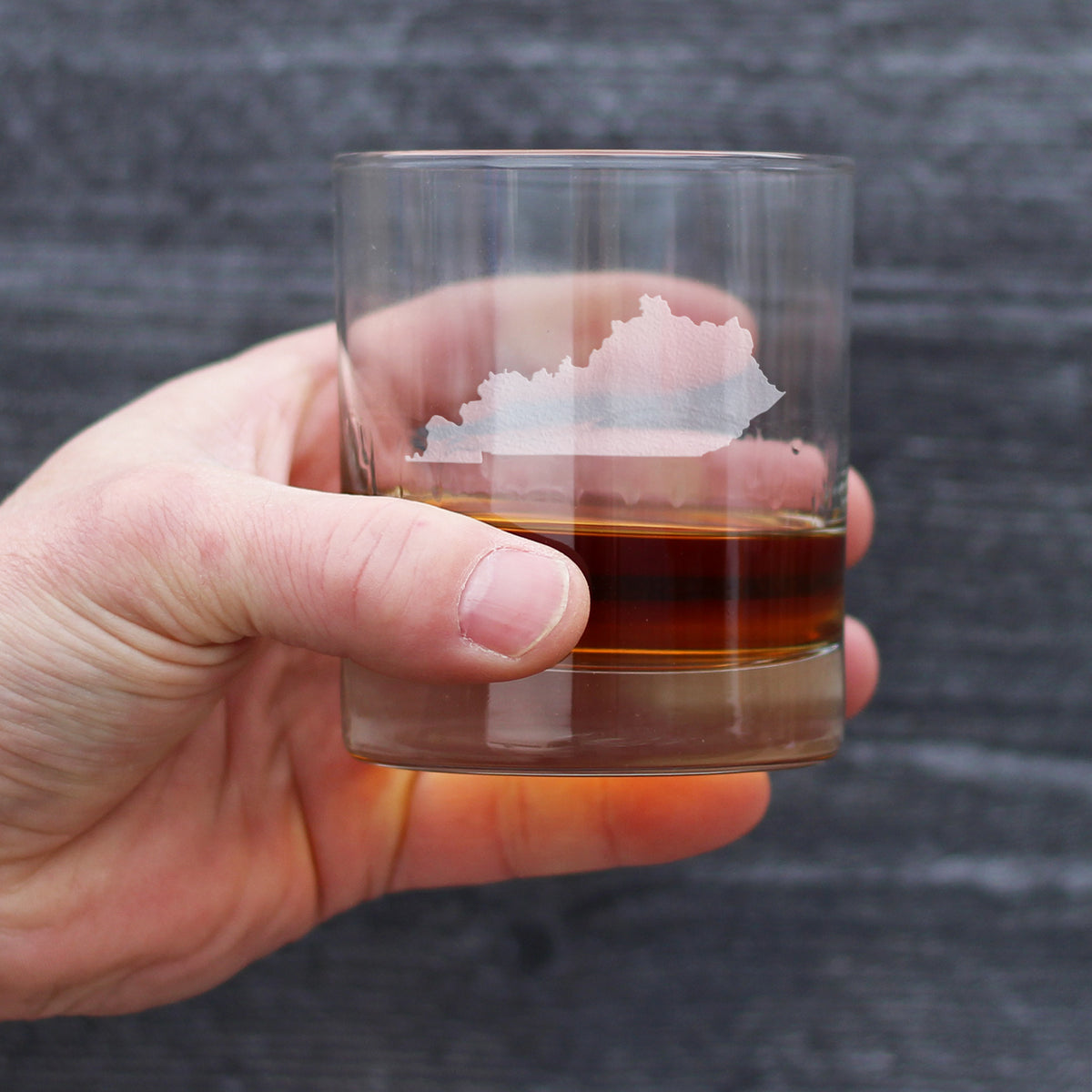 Kentucky State Outline Whiskey Rocks Glass - State Themed Drinking Decor and Gifts for Kentuckian Women &amp; Men - 10.25 Oz Whisky Tumbler Glasses