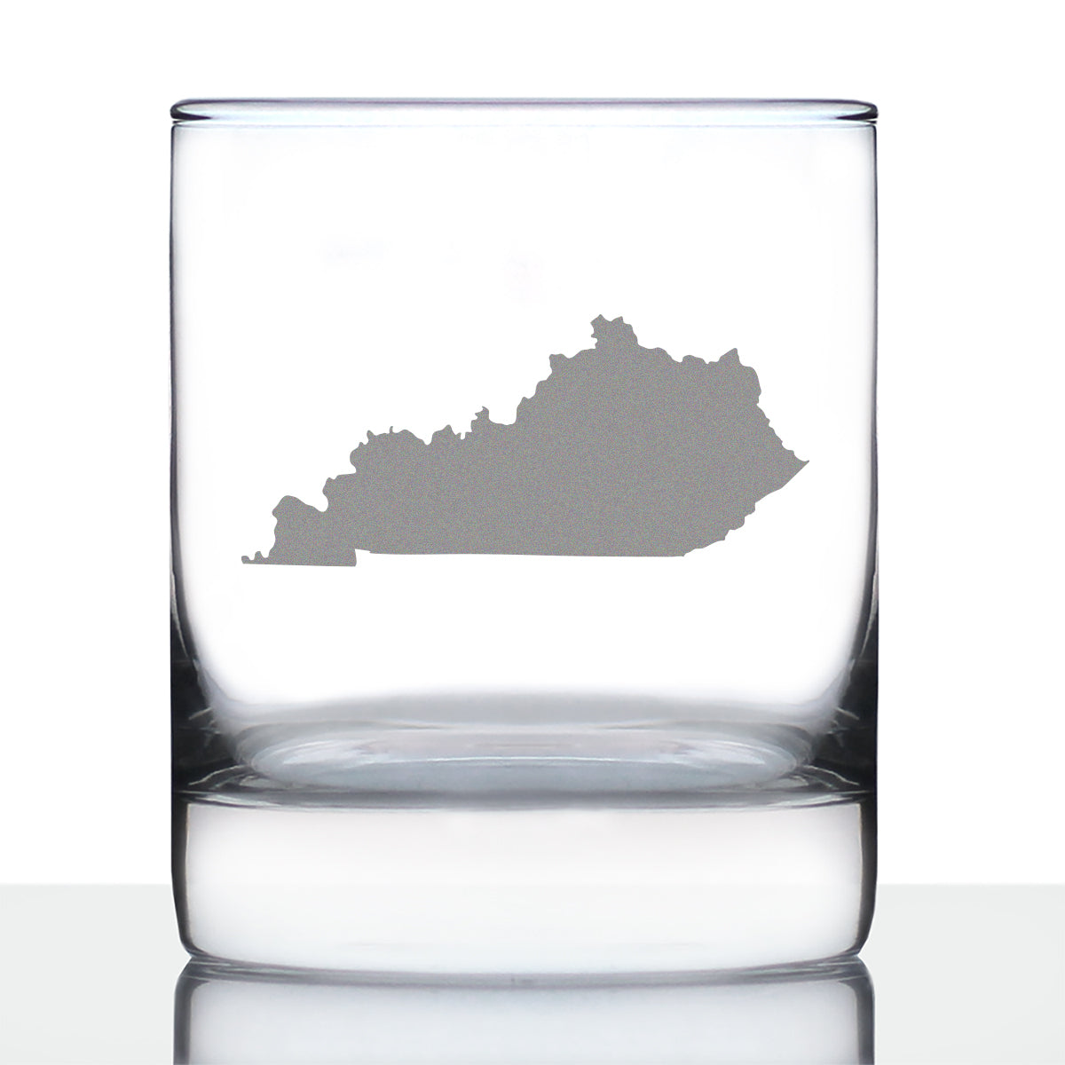 Kentucky State Outline Whiskey Rocks Glass - State Themed Drinking Decor and Gifts for Kentuckian Women &amp; Men - 10.25 Oz Whisky Tumbler Glasses