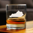 Kentucky State Outline Whiskey Rocks Glass - State Themed Drinking Decor and Gifts for Kentuckian Women & Men - 10.25 Oz Whisky Tumbler Glasses