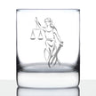 Lady Justice - Whiskey Rocks Glass - Lawyers and Attorneys Themed Gifts or Party Decor for Women and Men - 10.25 Oz