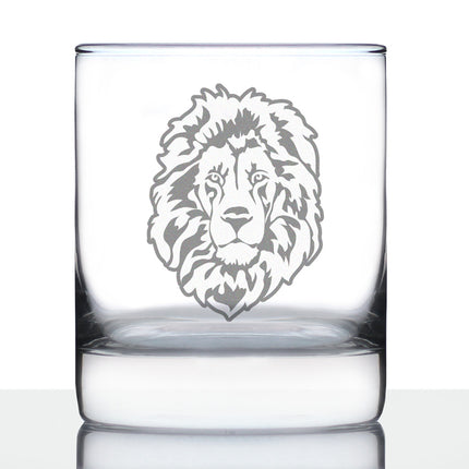 Lion Whiskey Rocks Glass - Fun Safari Themed Decor and Gifts for Lovers of African Wild Animals - 10.25 Oz Glasses