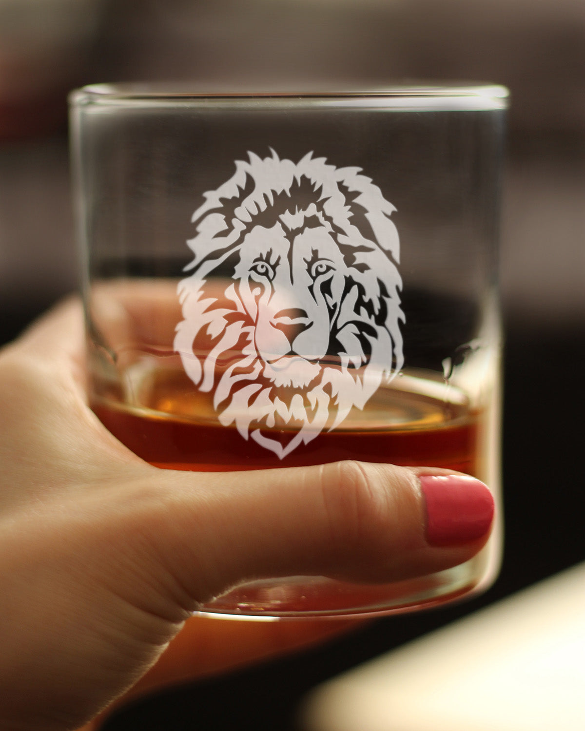 Lion Whiskey Rocks Glass - Fun Safari Themed Decor and Gifts for Lovers of African Wild Animals - 10.25 Oz Glasses