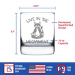 Live In The Meowment - Whiskey Rocks Glass - Funny Cat Gifts and Meditation Themed Decor - 10.25 Oz Glasses