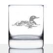 Loon Whiskey Rocks Glass - Fun Bird Themed Gifts and Decor for Men & Women - 10.25 Glasses