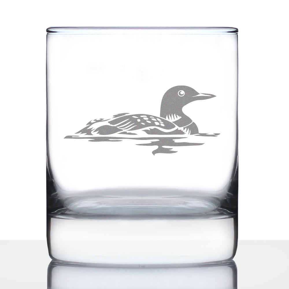 Loon Whiskey Rocks Glass - Fun Bird Themed Gifts and Decor for Men &amp; Women - 10.25 Glasses