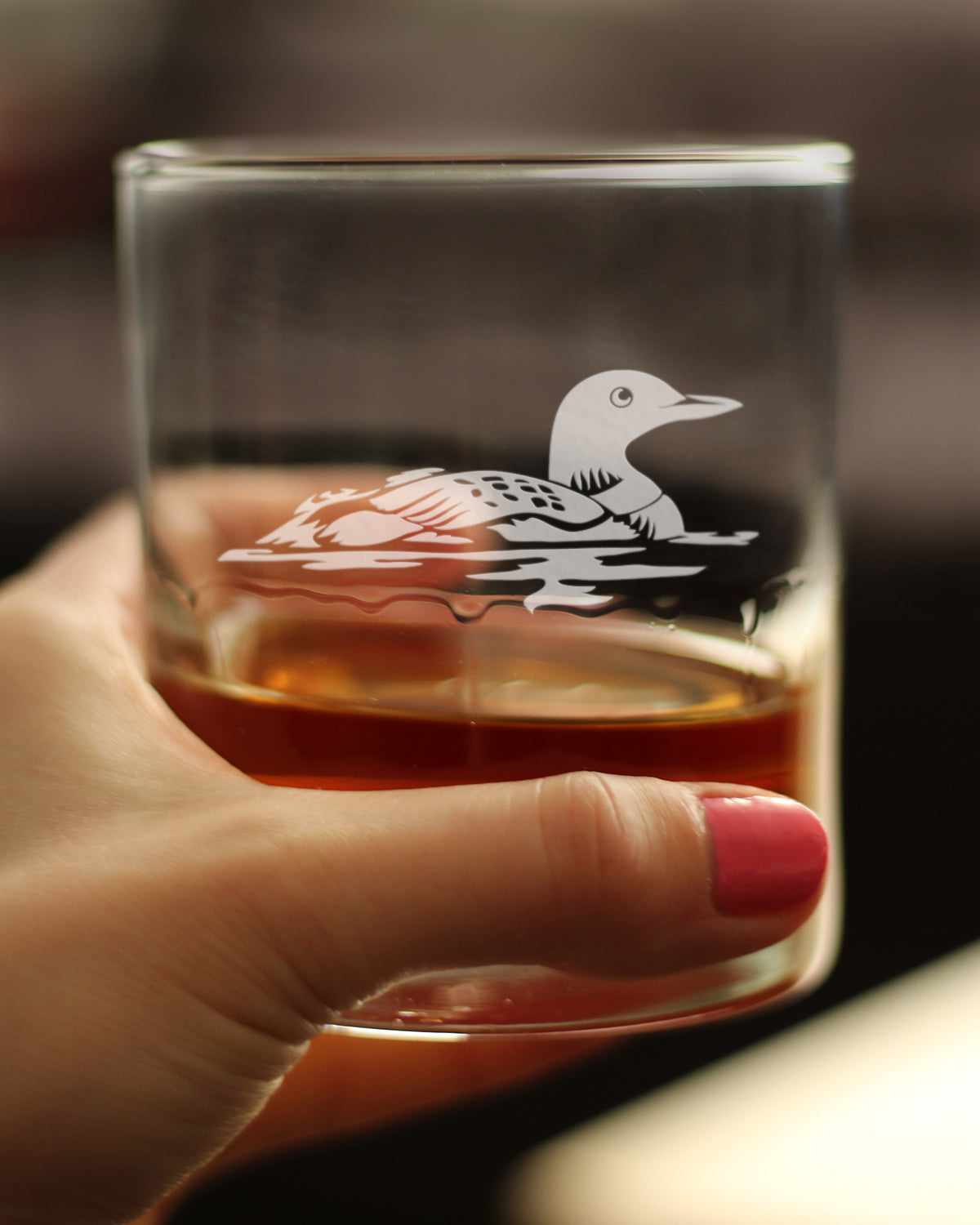 Loon Whiskey Rocks Glass - Fun Bird Themed Gifts and Decor for Men &amp; Women - 10.25 Glasses