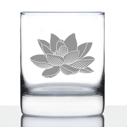 Lotus Flower - 10 Ounce Rocks Glass