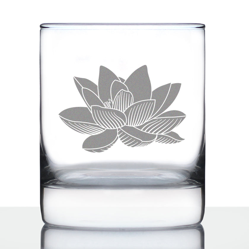 Lotus Flower - 10 Ounce Rocks Glass