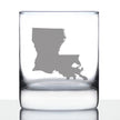 Louisiana State Outline Whiskey Rocks Glass - State Themed Drinking Decor and Gifts for Louisianian Women & Men - 10.25 Oz Whisky Tumbler Glasses