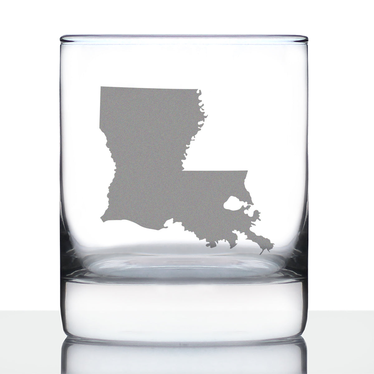 Louisiana State Outline Whiskey Rocks Glass - State Themed Drinking Decor and Gifts for Louisianian Women &amp; Men - 10.25 Oz Whisky Tumbler Glasses