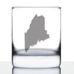 Maine State Outline Whiskey Rocks Glass - State Themed Drinking Decor and Gifts for Mainer Women & Men - 10.25 Oz Whisky Tumbler Glasses