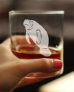Manatee Whiskey Rocks Glass - Cute Funny Ocean Animals Themed Decor and Gifts for Sea Creature Lovers - 10.25 Oz