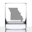Missouri State Outline Whiskey Rocks Glass - State Themed Drinking Decor and Gifts for Missourian Women & Men - 10.25 Oz Whisky Tumbler Glasses