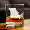 Missouri State Outline Whiskey Rocks Glass - State Themed Drinking Decor and Gifts for Missourian Women & Men - 10.25 Oz Whisky Tumbler Glasses