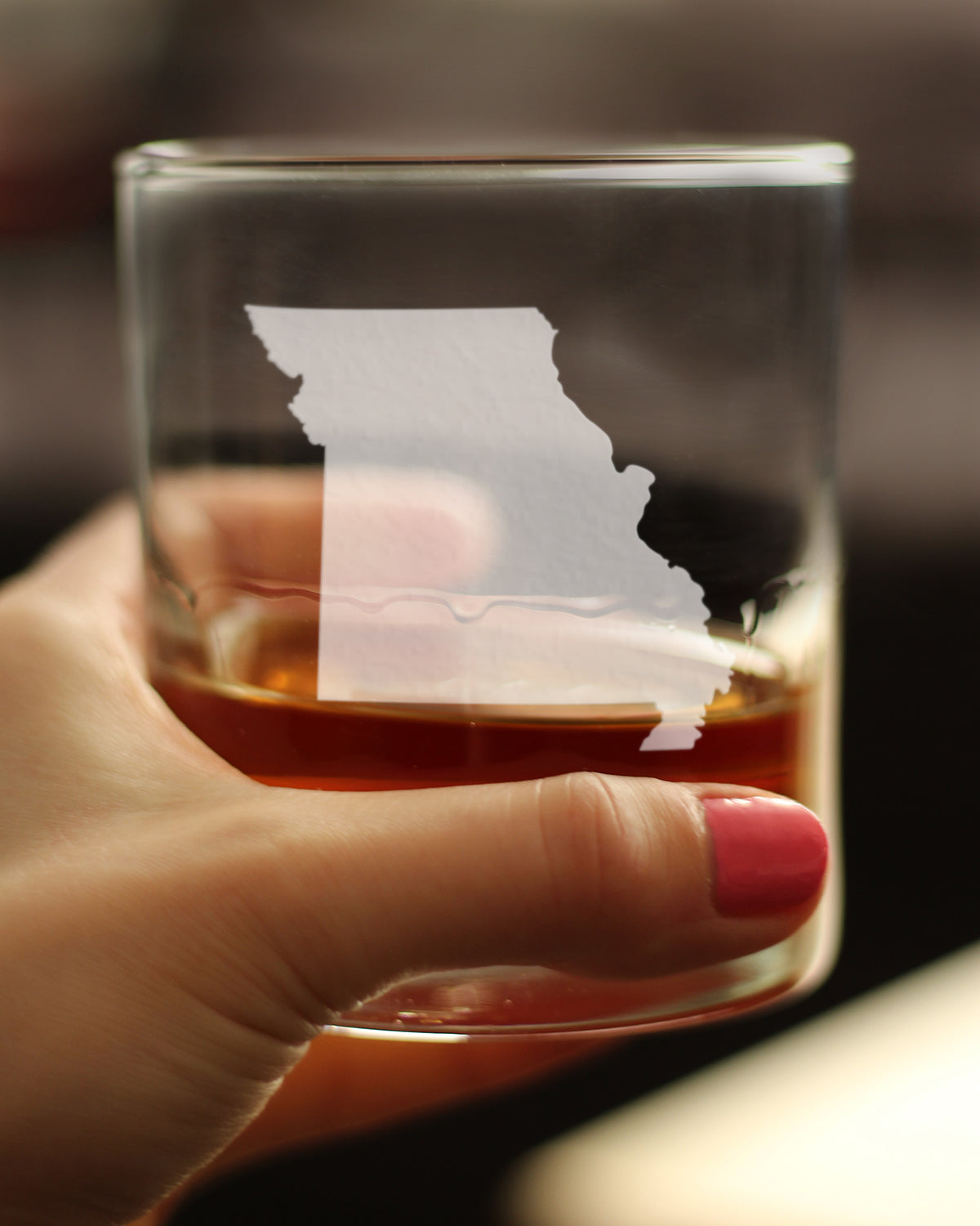 Missouri State Outline Whiskey Rocks Glass - State Themed Drinking Decor and Gifts for Missourian Women &amp; Men - 10.25 Oz Whisky Tumbler Glasses