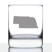 Nebraska State Outline Whiskey Rocks Glass - State Themed Drinking Decor and Gifts for Nebraskan Women & Men - 10.25 Oz Whisky Tumbler Glasses